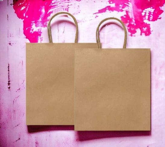 Пакет бумажный ROBLE / Крафтовый пакет 32х40х12 см, с короткими усиленными ручками витой формы